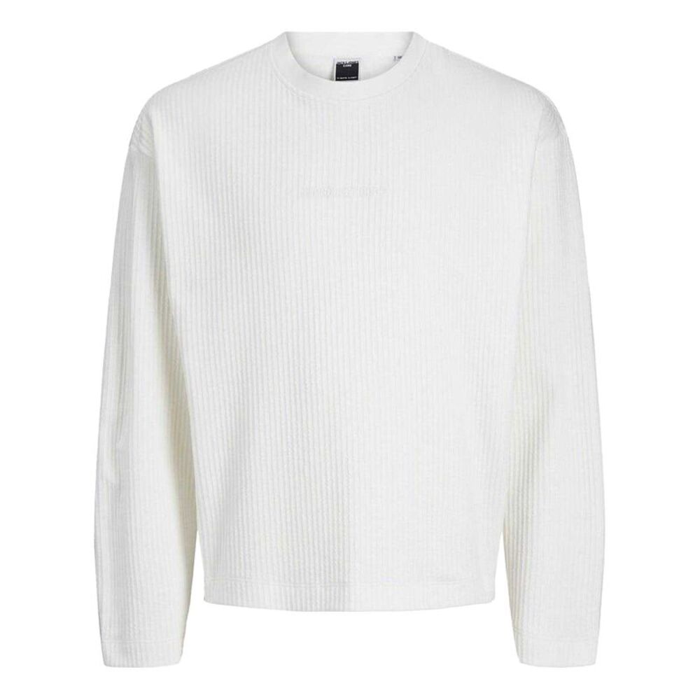 Jack And Jones Mens Ribbed Relaxed Fit Sweater / Cloud Dancer
